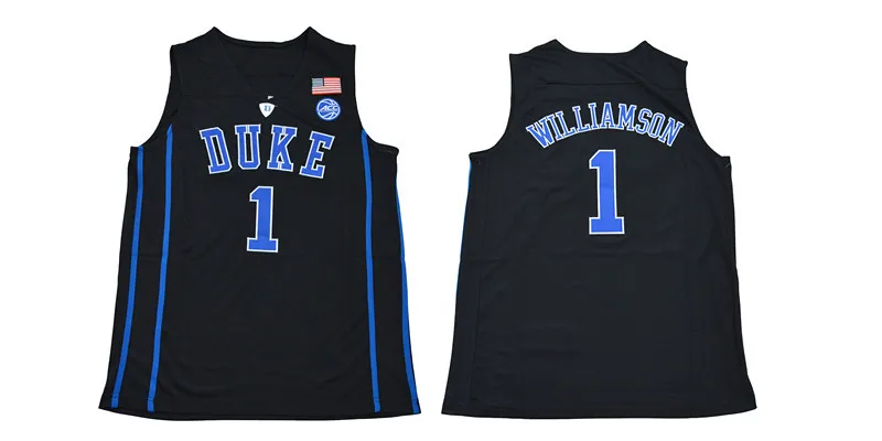 

Zion Williamson Duke Blue Black And White Dense Embroidered Shirt Foreign Trade