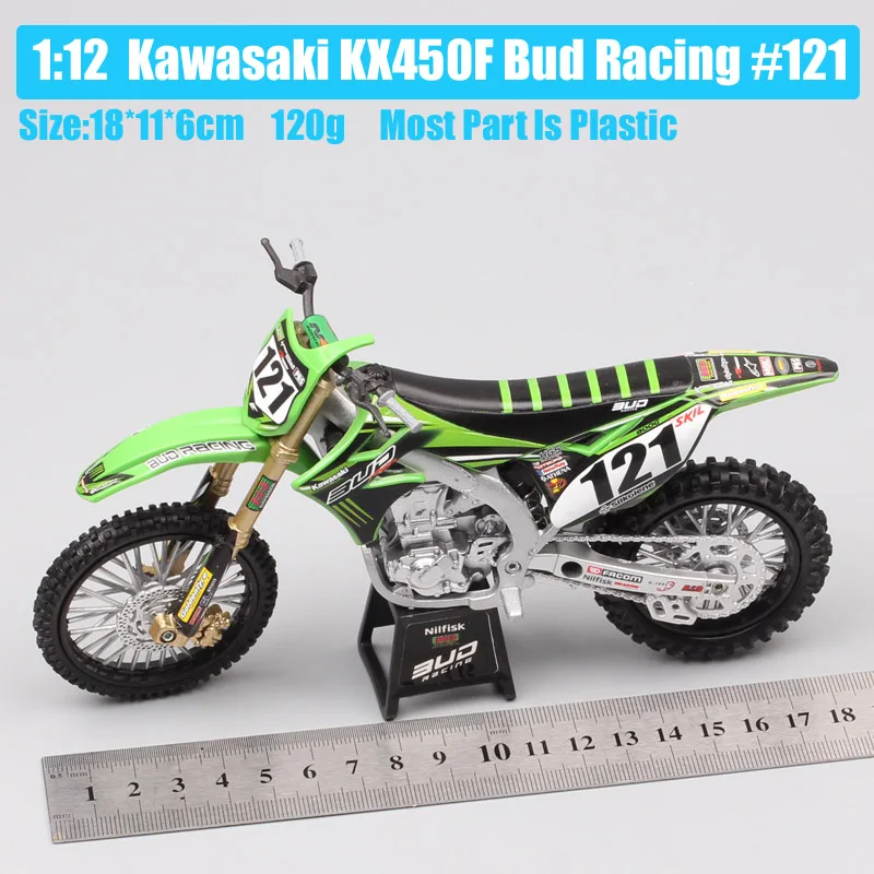 1/12 Масштаб Мини Кавасаки KX450F бутон гонки США MXGP No#22#121 мотокросса литой грязи велосипед внедорожные игрушки модель автомобиля - Цвет: Kawasaki 121