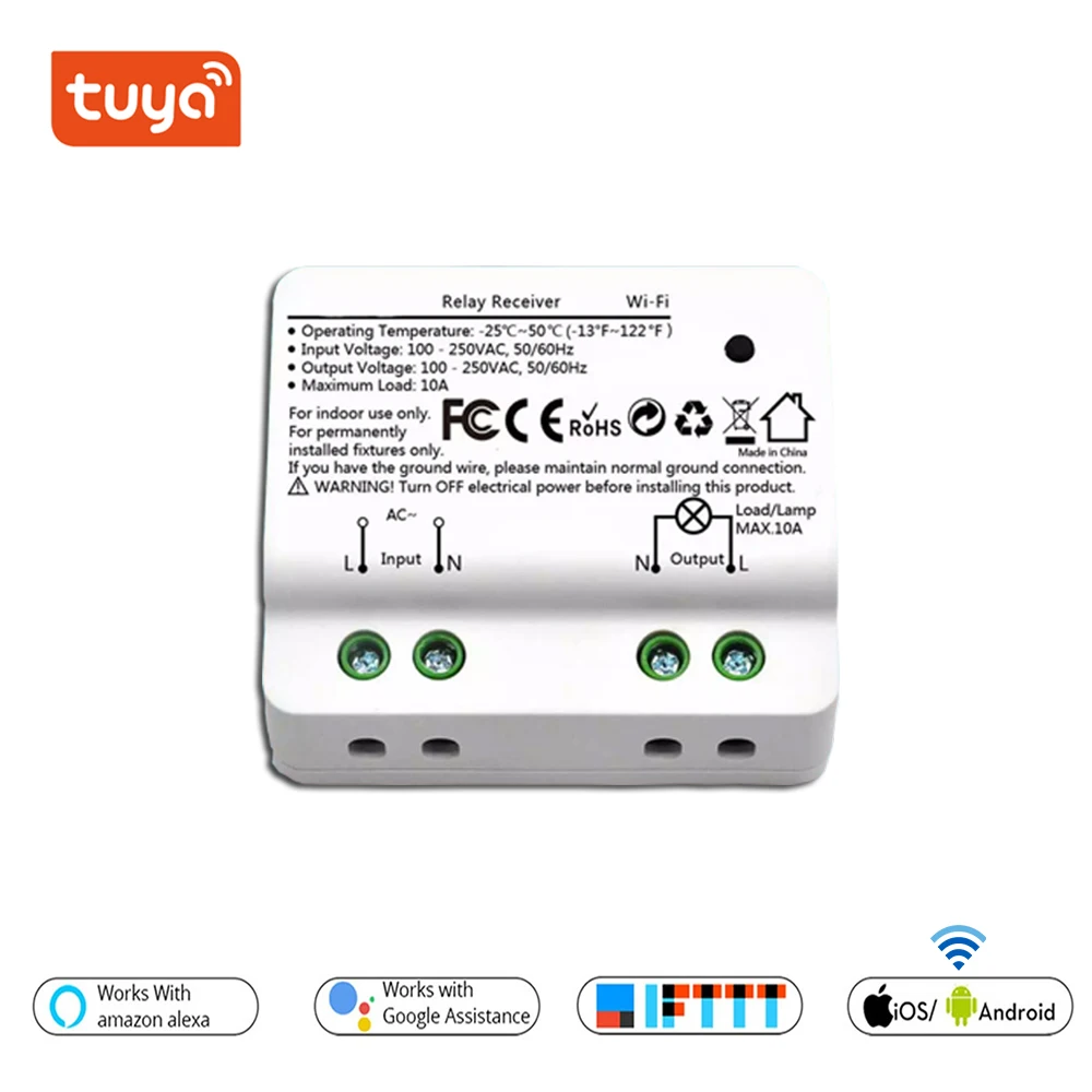 

WiFi Switch Mini Relay Tuya App Remote Control Your Lights Voice Control with Google Home Amazon Alexa Echo IFTTT