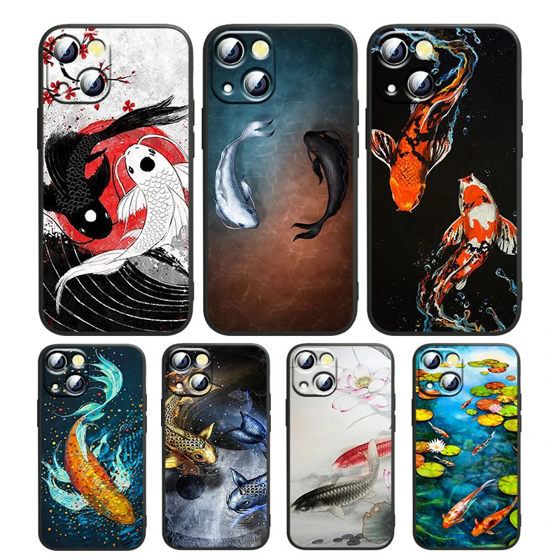 Fish Koi Phone Case For iPhone 12 Pr Max 11 Pro Max Xs Max Xs Xr 6s 7 8 Plus Case Yin Yang Phone Case