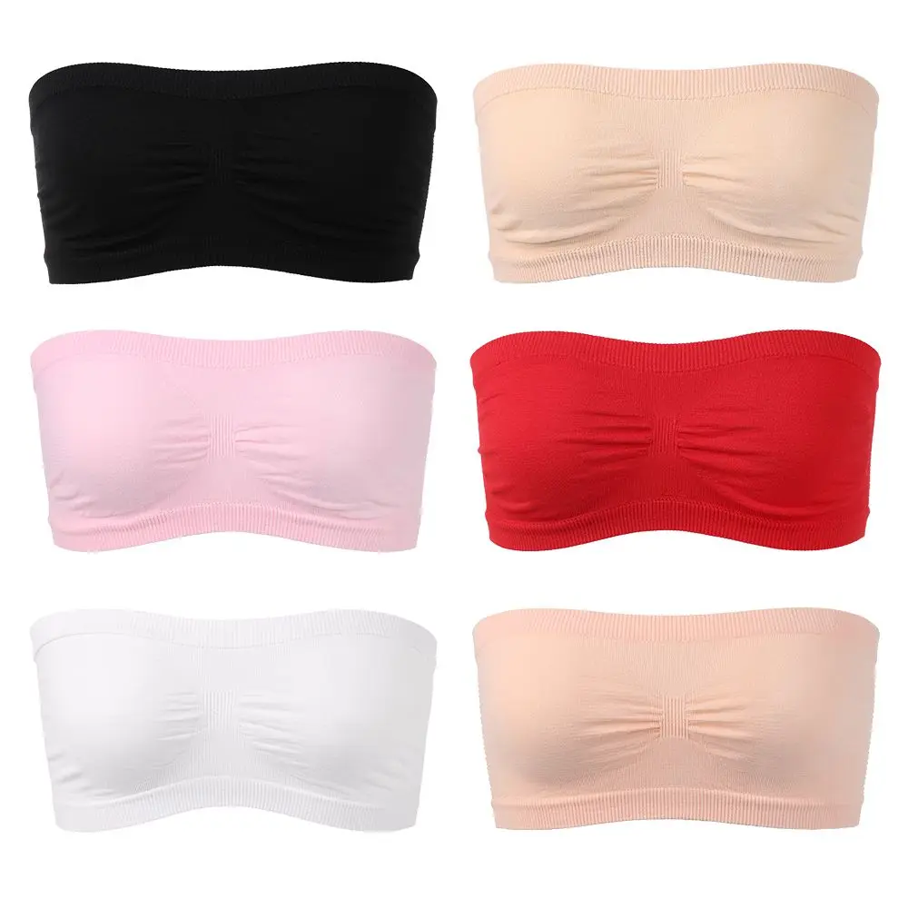 

Women High Elastic Invisible Wrapped Strapless Wrap Chest Seamless Tube Tops
