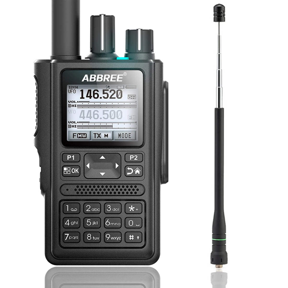 ABBREE AR-F8 gps Высокая мощность рация все полосы(136-520 МГц) Частота/CTCSS обнаружения 1,77 lcd 999CH 10 км большой диапазон - Цвет: add 775 antenna
