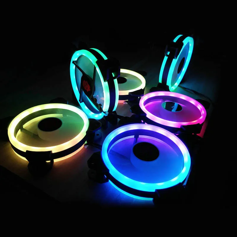RGB PC Fan 12V 6 Pin 12cm Cooling System Cooler Fan with Controller for Computer Silent Gaming Case кулер для компьютера
