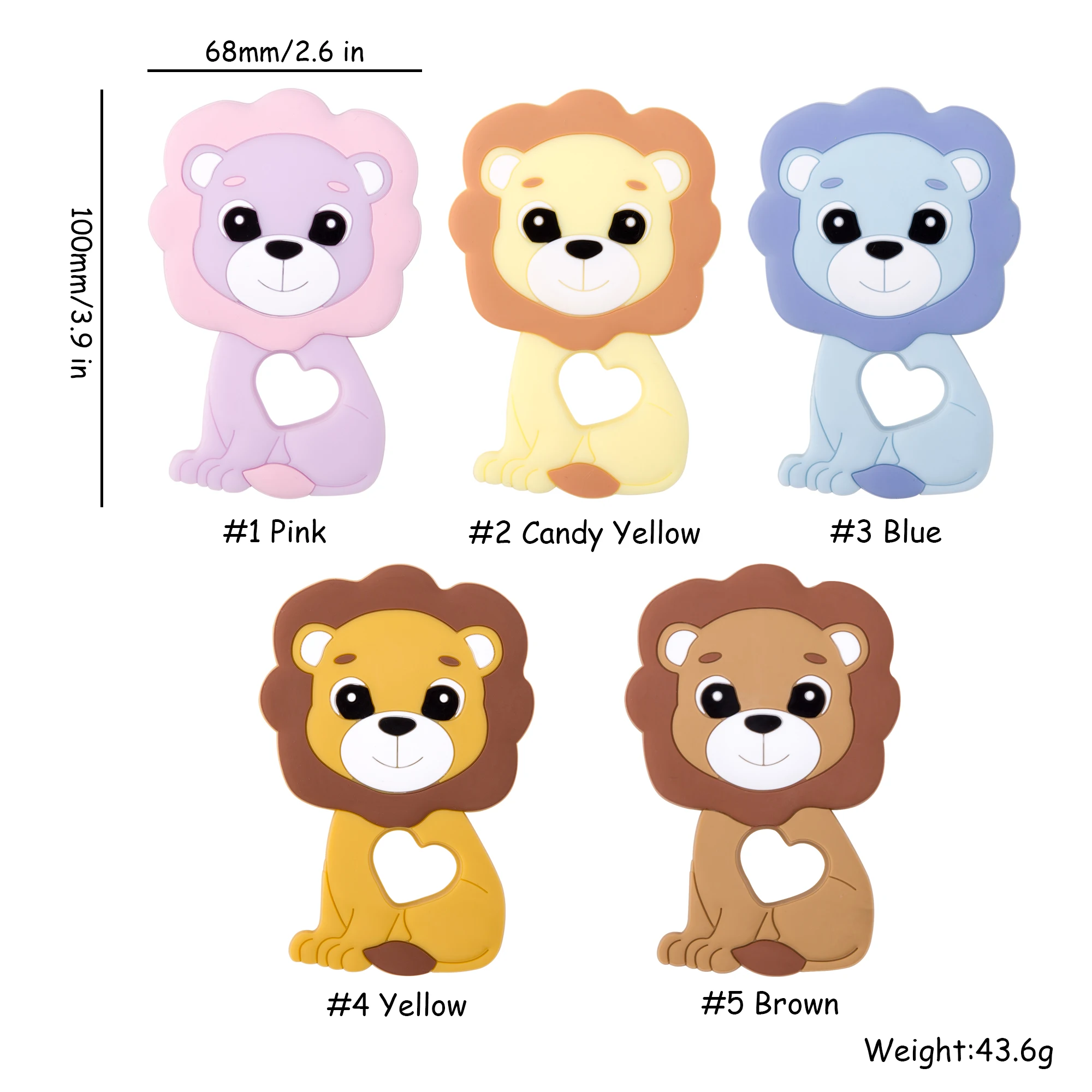 Teething Toys Baby Teething Toys Silicone Teething Toys Silicone Teether Silicone Teether Rodent Cartoon Animals 1pc Food Grade Silicone Pandents DIY Teething Toys Teeth Tiny Rod Baby Teethers Gift