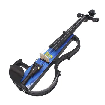 

Full Size 4/4 Electric Violin Fiddle Maple Wood Stringed Instrument Ebony Fretboard Chin Rest 1/4" Connecting Cable Earphone