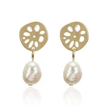 2019 Oorbellen Vrouwen Pendientes Koop Brinco Oorbellen Eardrop Oostpoort Van De Barokke Mode Eenvoudige Holle Out Lotus Wortel Stud(China)