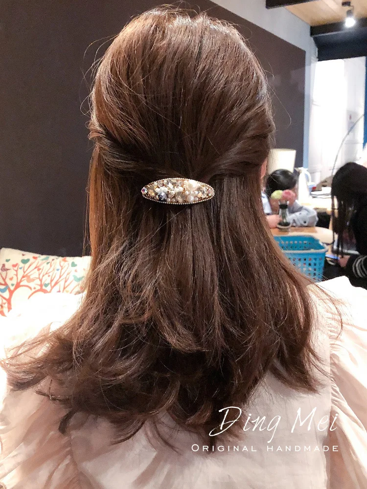 

Pearl Man-made Diamond Women's South Korea Korean-style DFPC Card Barrettes Spring Clip Side Clip Door Headdress Japanese Korean