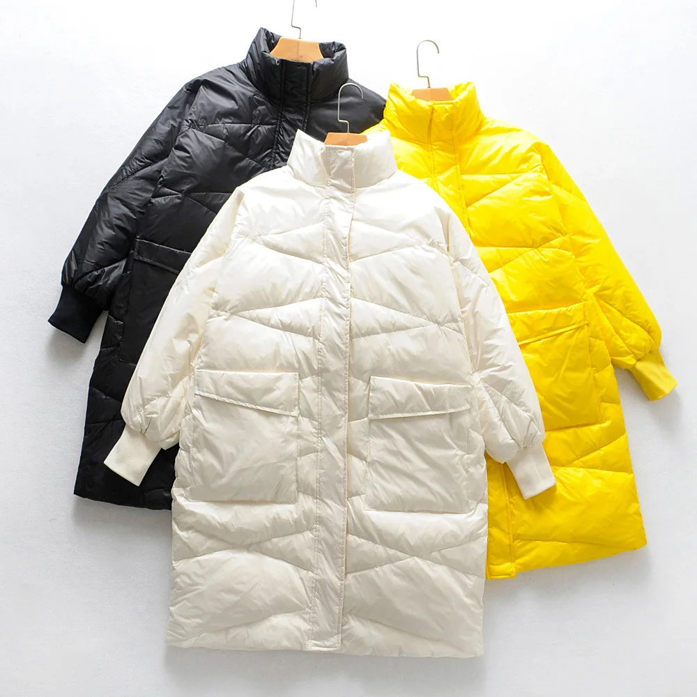 Зимняя куртка размера плюс, стильный пуховик, Зимняя женская Теплая стеганая длинная куртка, Женское пальто, новая ветрозащитная Женская парка