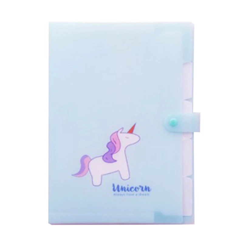 1 шт. Kawaii Unicorn A4 Сумка для документов для девочек папка для файлов широкий кошелек папка для чеков милые Креативные канцелярские принадлежности Школьные принадлежности