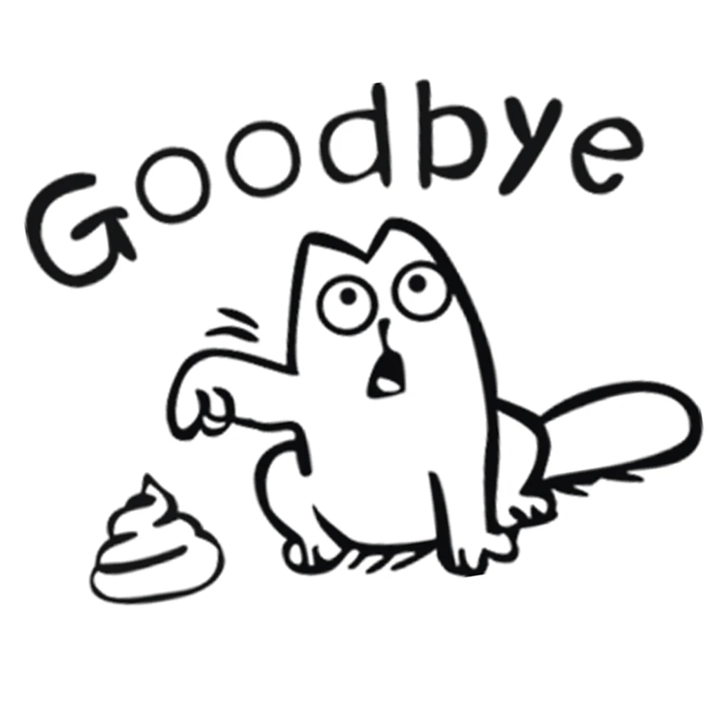GOODBYE Sign Cute Animal Toilet Sticker Bathroom Decoration Wall Decal Art Funny Accessory for Toilet Decor Removable Stickers