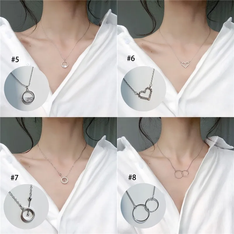 Корейский жемчуг Клевер круглый кулон и ожерелье кристалл сердце женские ювелирные изделия