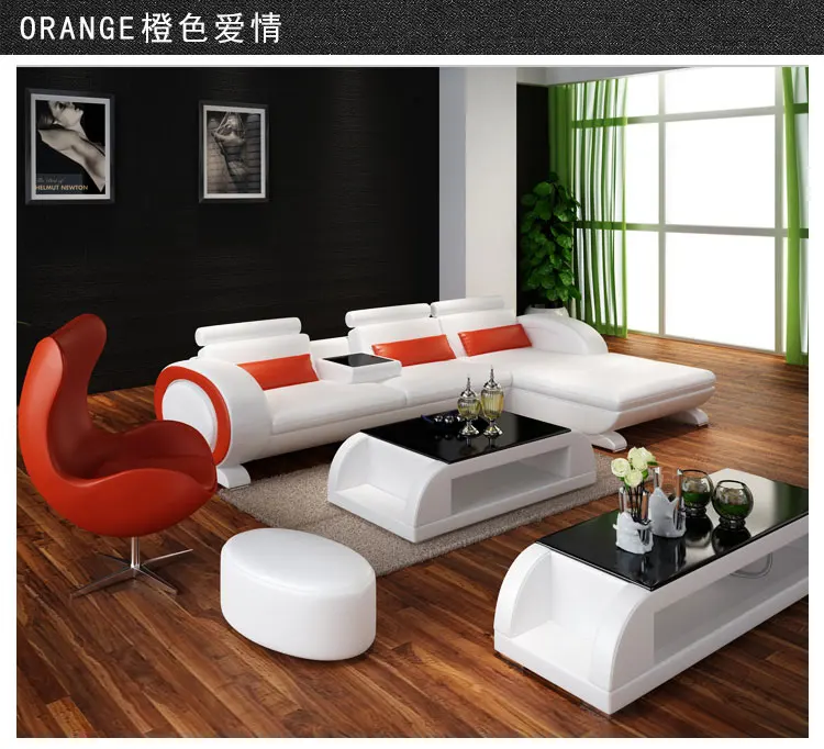 Living Room Sofa set furniture real genuine leather sofas salon couch puff  asiento muebles de sala canape L sofa cama recliner