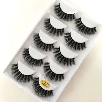

20 boxes/lotFive pairs 3D false eyelashes hand made natural thick multi-layer imitation mink false eyelashes