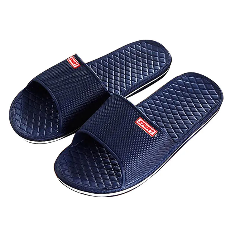 Summer Sandals Slippers Pantuflas Chinelo Masculino Chanclas Flat Bath Slippers Hombre Men Solid Indoor & Outdoor EVA PVC Insole