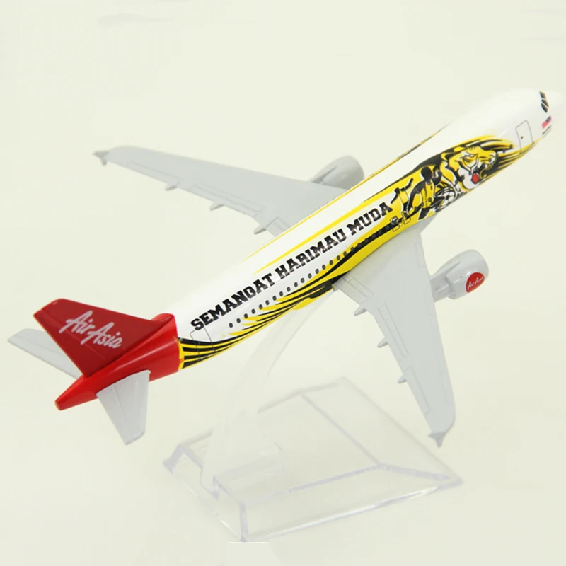 

16cm 1:400 Scale Air Asia Airbus A320 Tiger Airplane Model Colorful Painting Aircraft Plane Model Collectible Free Shipping