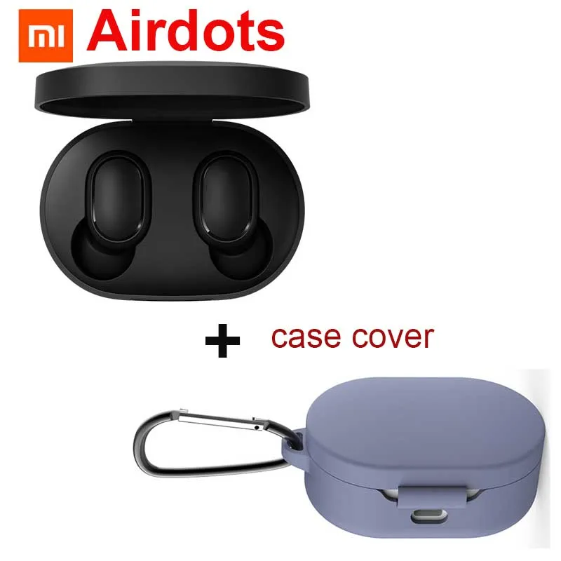 Новые Xiao mi Red mi AirDots Bluetooth наушники TWS ga mi ng гарнитура наушники Handsfree mi AirDots наушники для Android iphone - Цвет: add blue cover