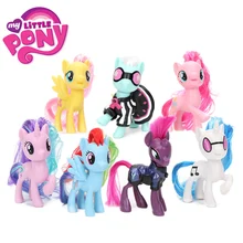 Игрушки My Little Pony, коллекционные экшен-фигурки из ПВХ, персонажи мультсериала «Дружба — это чудо» — пони Радуга Дэш, Пинки Пай, Лира Хартстрингс, Рарити