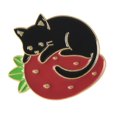 Meow Cat Enamel Pins Badges Fruit Box Hugging Cats Badge Women Kids Brooches Bag Clothes Lapel Pin Cartoon Animal Jewelry Gift - Цвет: 1