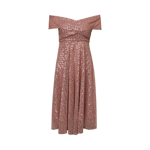 Женское розовое блестящее платье с открытыми плечами, сексуальное блестящее Клубное платье, женские вечерние блестящие платья на год - Цвет: Pink