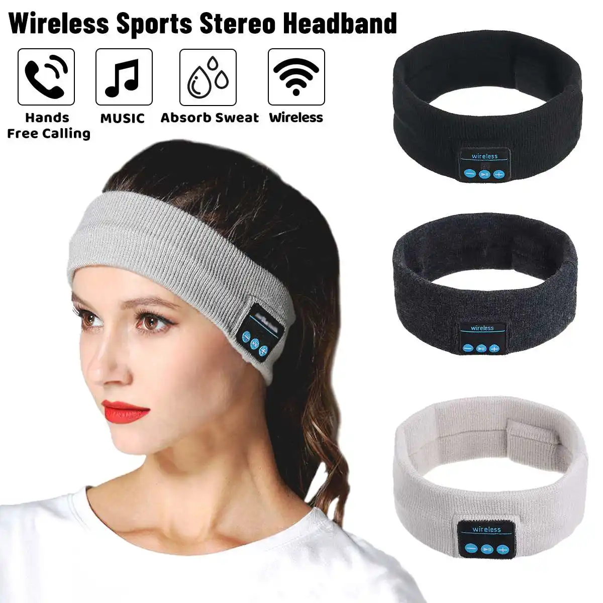 Wireless bluetooth 5 0 Earphones Sleeping Eye Mask Music player Sports headband Travel Headset Speakers Built in Speakers Mic