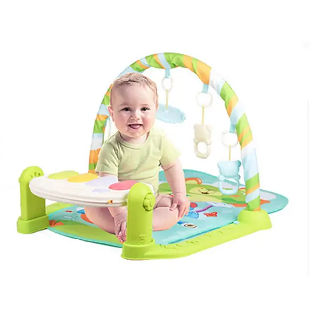 Tapis Musical Type Piano à Pédale avec Jouets Suspendues pour Bébé