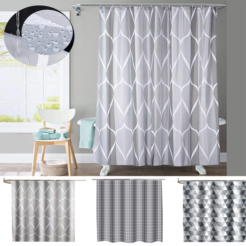 

Extra Thick Shower Curtains Top Grade Waterproof Anti-mildew Shower Curtains Bathroom Shower Curtain Liner Set With Free Hooks