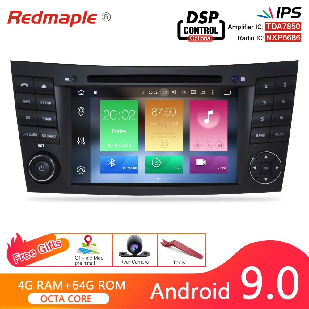 Android 9 0 автомобильный DVD навигация Радио стерео для Mercedes Benz/W211/E200/E220/E300/E350 2002 2008