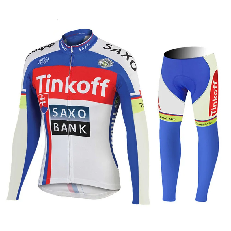 Jersey And Pants Tinkoffing Pro Велоспорт Джерси Набор длинный рукав, дышащий MTB велосипед одежда для велоспорта Ropa Maillot Ciclismo - Цвет: Jersey And Pants