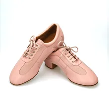 

Teacher's Dance Shoes Pink Leather Professional Indoor Latin Dance National Standard Trainning Salsa Latin Dance shoes