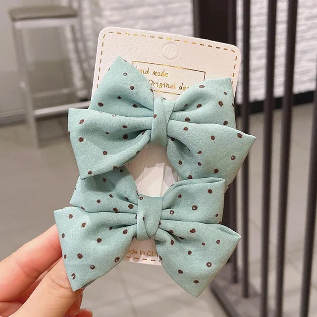 2022 New Bow Headgear Cute Sweet Little Girl Hair Accessories Summer Girls Net Red Clips Baby Hairpins Children Hair Clips Gifts B5-Dot