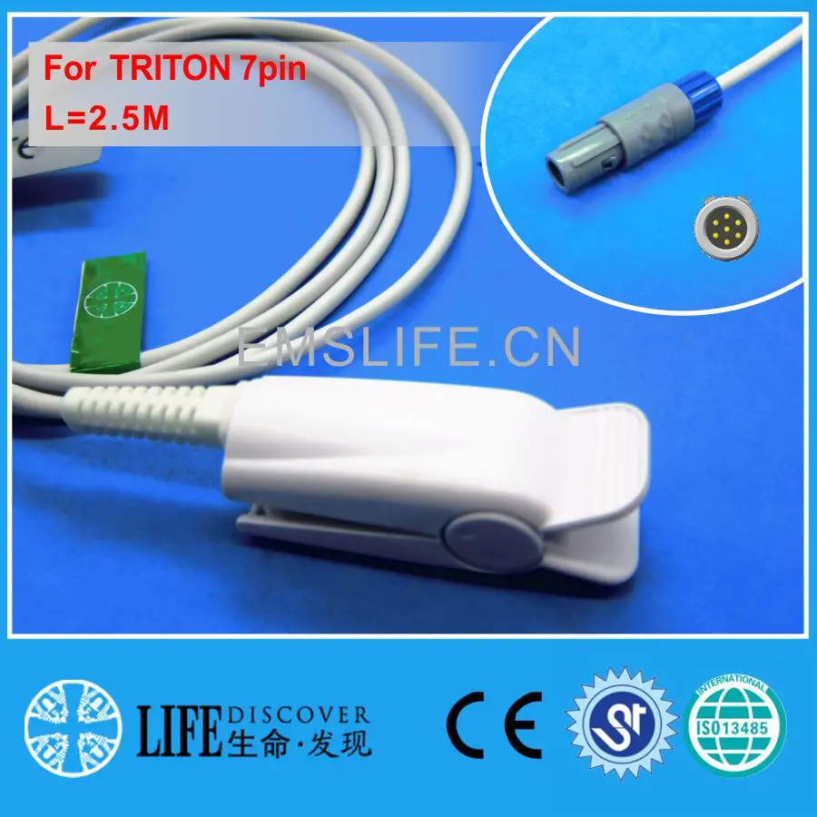 

Long cable NK finger clip spo2 sensor for TRITON 7pin patient monitor