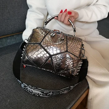 

Trendy Ladies Bag 2020 New Snake Pattern Stitching Multipurpose Shoulder Messenger Shoulder Bag Handbag Female Ladies Hand Bags