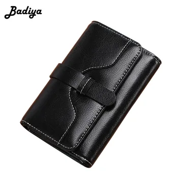 

Fashion Women Genuine Leather Wallets Solid Color Short Hasp Small Coin Purse Multi-card Position Card Holder Ladies Clutch Bag