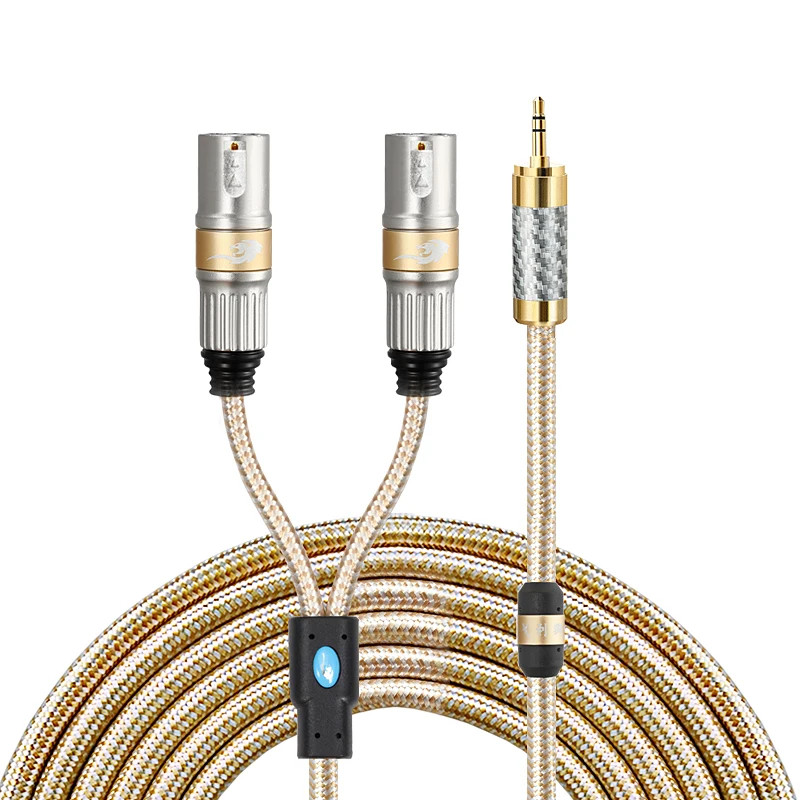 HiFi Mini Jack 3 5mm to 2 XLR 3 Pin Audio Cable for PC Headphone Amp MP3 Mixing Console Dual XLR to 3 5 Cable 1M 2M 3M 5M 8M 10M