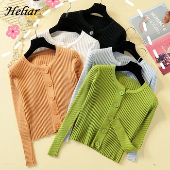 

Heliar Winter Buttons Sweater Solid Cardigans Women Casual slim long Sleeve Knitted Female Cardigans For Women 2019 Autumn