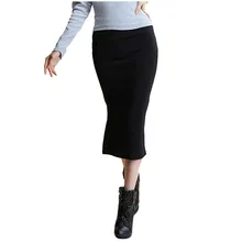 JAYCOSIN, женская трикотажная юбка, осенняя, средняя талия, офисная, тонкая, сплошная, с разрезом, вилка, женские юбки, длина до колена, прямые юбки