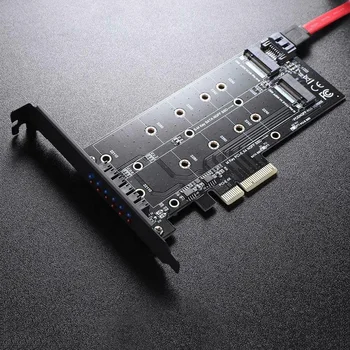 

Dual Interface To PCIE X4 Computer Accessories B-key Components Adapter Card Boards M.2 NVME Black SSD M