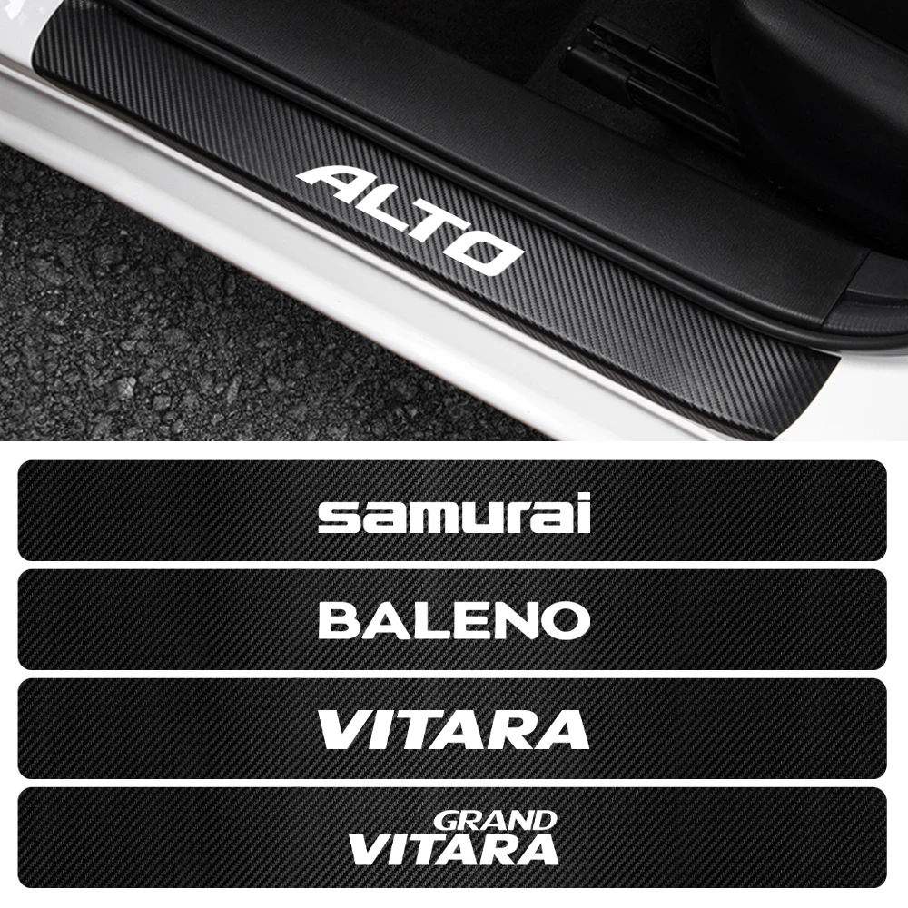 4 шт. для Suzuki Grand Vitara Samurai Baleno SX4 Swift Jimny IGNIS ALTO защитные наклейки на порог автомобиля