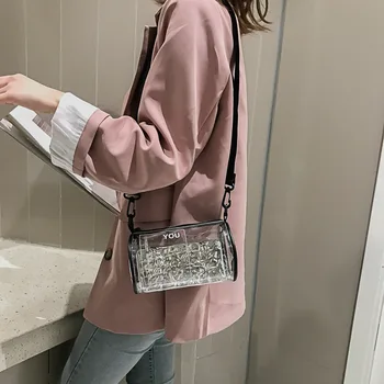 

Round Clear Crossbody Bag Messenger Handbag Tote Shoulder Purse , Transparent, Waterproof, PVC Jelly Shoulder Bags