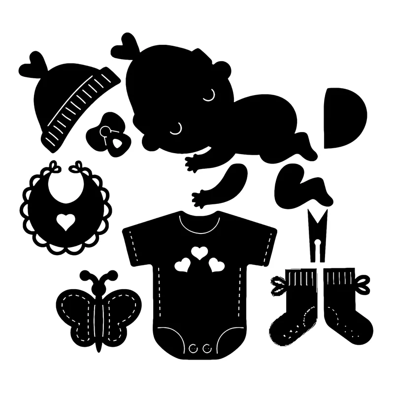 

DiyArts Baby Dies Clothes Metal Cutting Dies New 2019 for Scrapbooking Album Die Cut for Card Making Embossing Stencil Decor