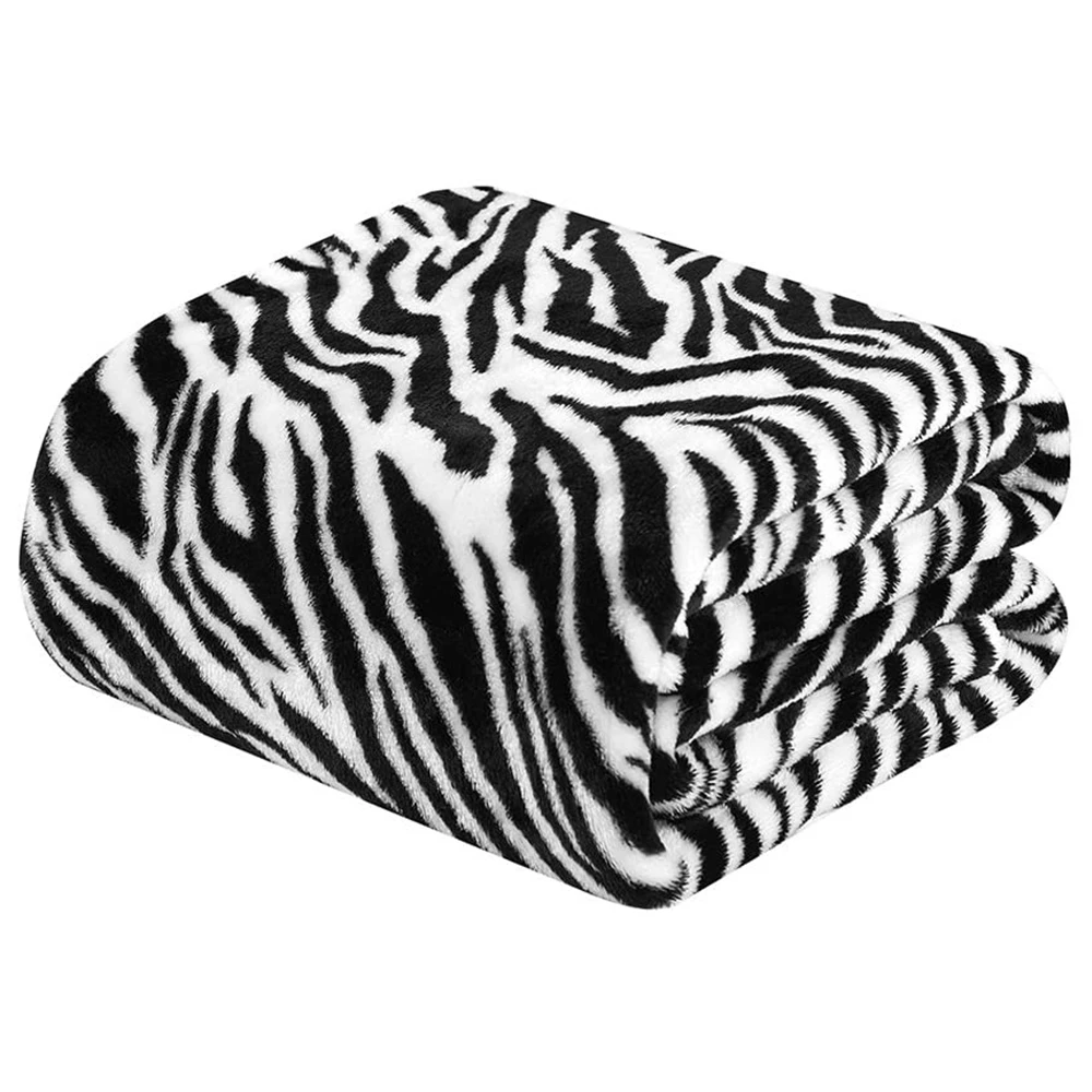 Merrylife Throw Blankets for Sofa bed Pattern Print Striped Cheetah Zebra Home Textile Flannel Plush Soft Travel Oversized-5