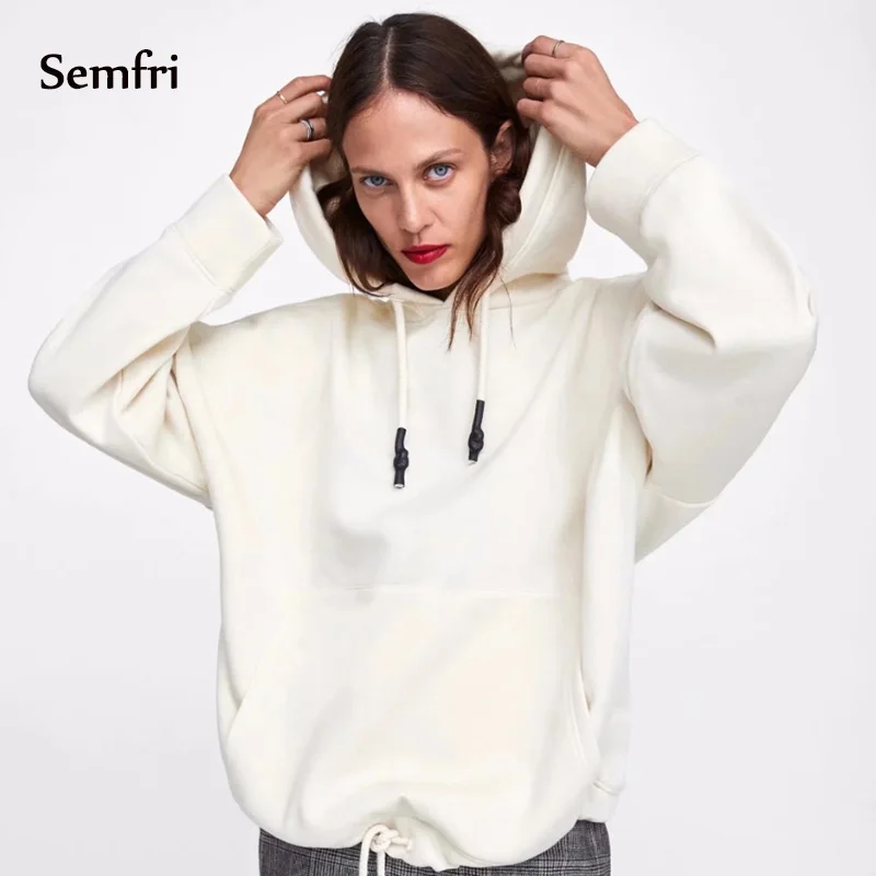 Semfri Hoodies Women Winter Harajuku Sweatshirt Tops Long Sleeve Oversized Hoodie Coat Plus Size Sw