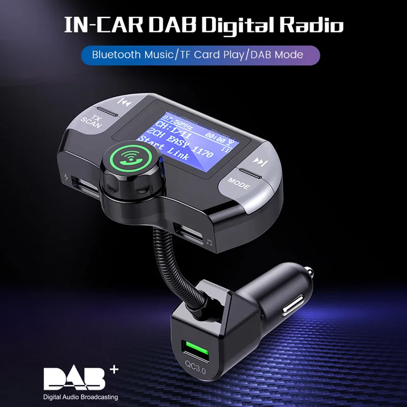 JaJaBor Car DAB цифровой fm передатчик Bluetooth автомобильный комплект громкой связи AUX