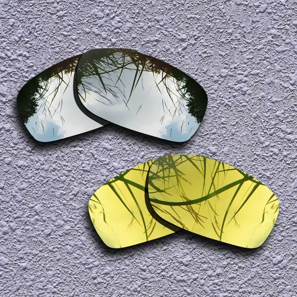 2 Pairs Polarized Replacement Lenses for Oakley Fives Squared Sunglasses- Multiple Choices - Цвет линз: Silver-Golden