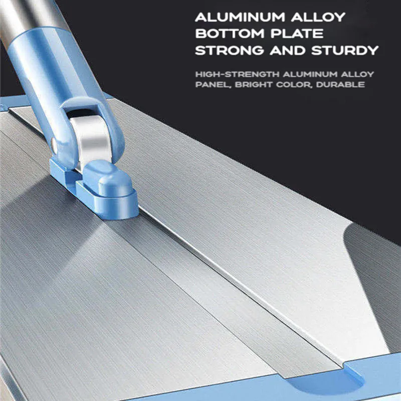 Squeeze Mop Magic No-hand Platt Golvtvätt Aluminiumlegering Stor storlek Head Wringer Mopp Hushållsrengöringsverktyg_voghion.com