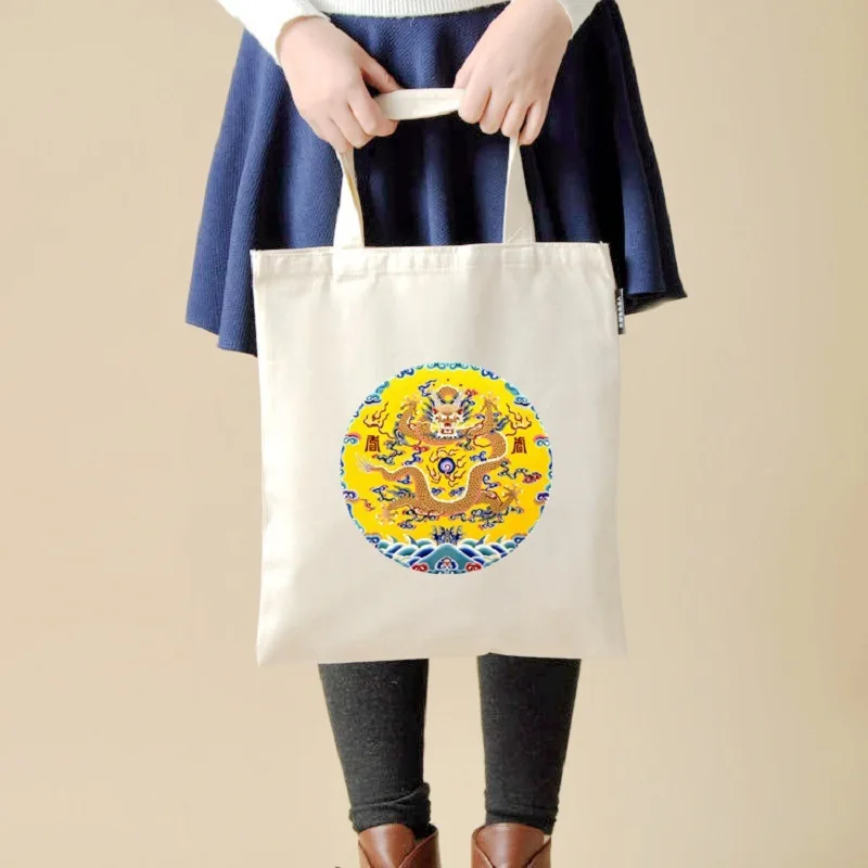 

Students Simple Forbidden City Cultural And Creative Robes Oxford Canvas Bag WOMEN'S Single-shoulder Bag Literature And Art-Styl