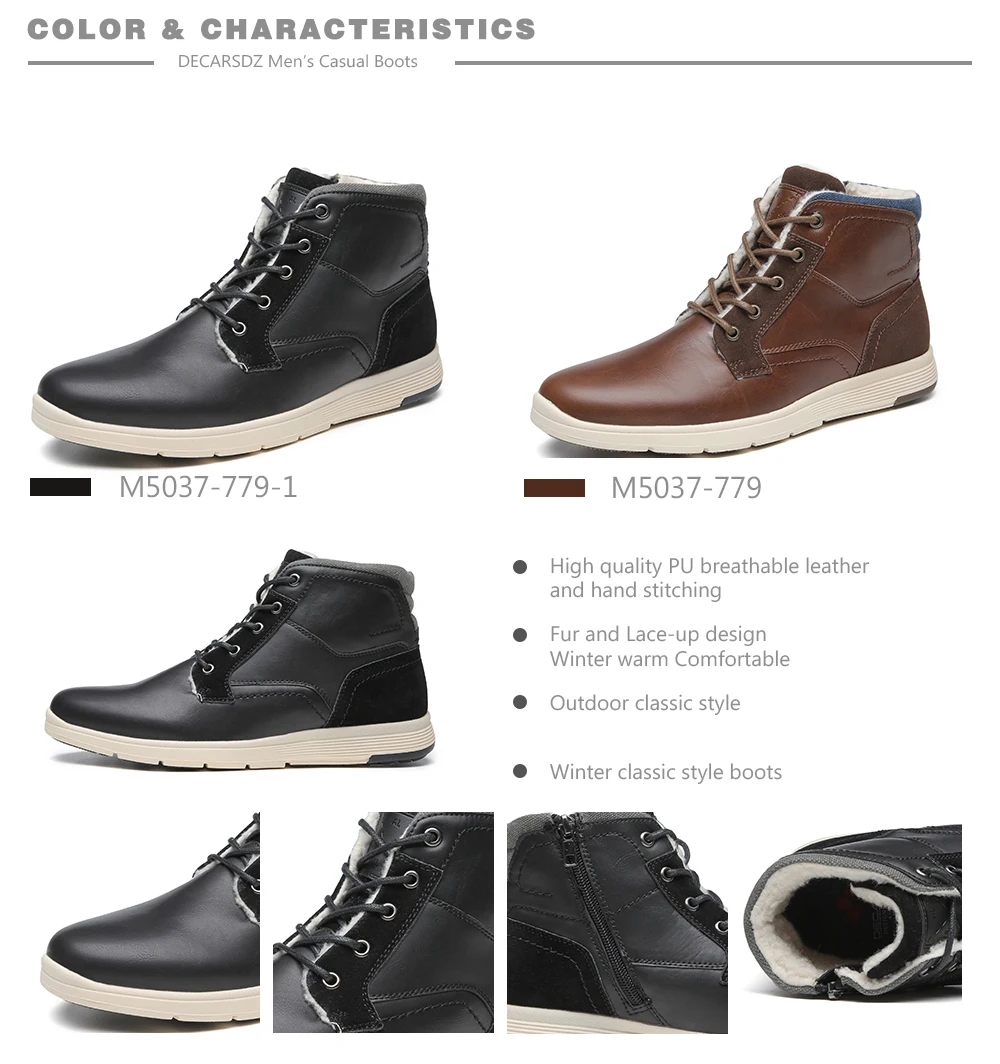 DECARSDZ/ мужские зимние ботинки; мужские теплые зимние ботинки; Новая модная мужская обувь; мужские ботильоны на меху; мужские брендовые удобные ботинки