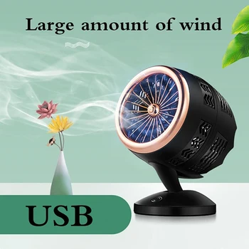 

Portable USB Fan cooler Creative Desktop Double-Blade Turbine Intelligence Fan USB Charging ventilador portatil