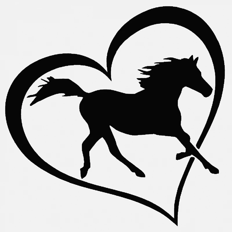 HORSE HEART Vinyl Decal Sticker Car Window Bumper Wall Macbook Love Symbol Pony 