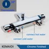 KEMAIDI Thermostatic Shower Faucet Wall Mounted Double Handle Faucet Spout Filler Diverter Chrome Bathtub Valve Faucet Mixer Tap ► Photo 3/6